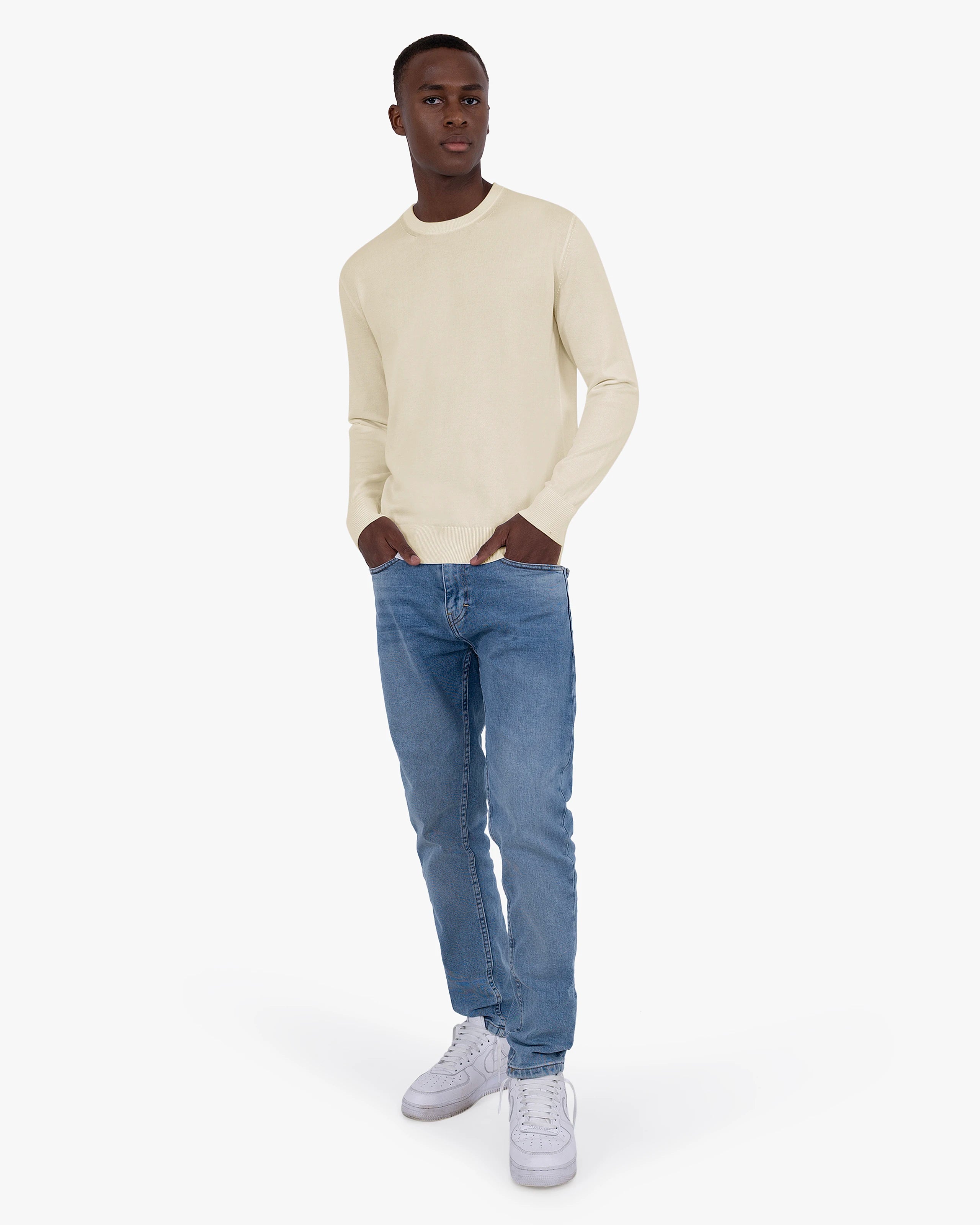 Men's Giza Crew Neck Sweater - Beige Men > Crewneck Sweater
