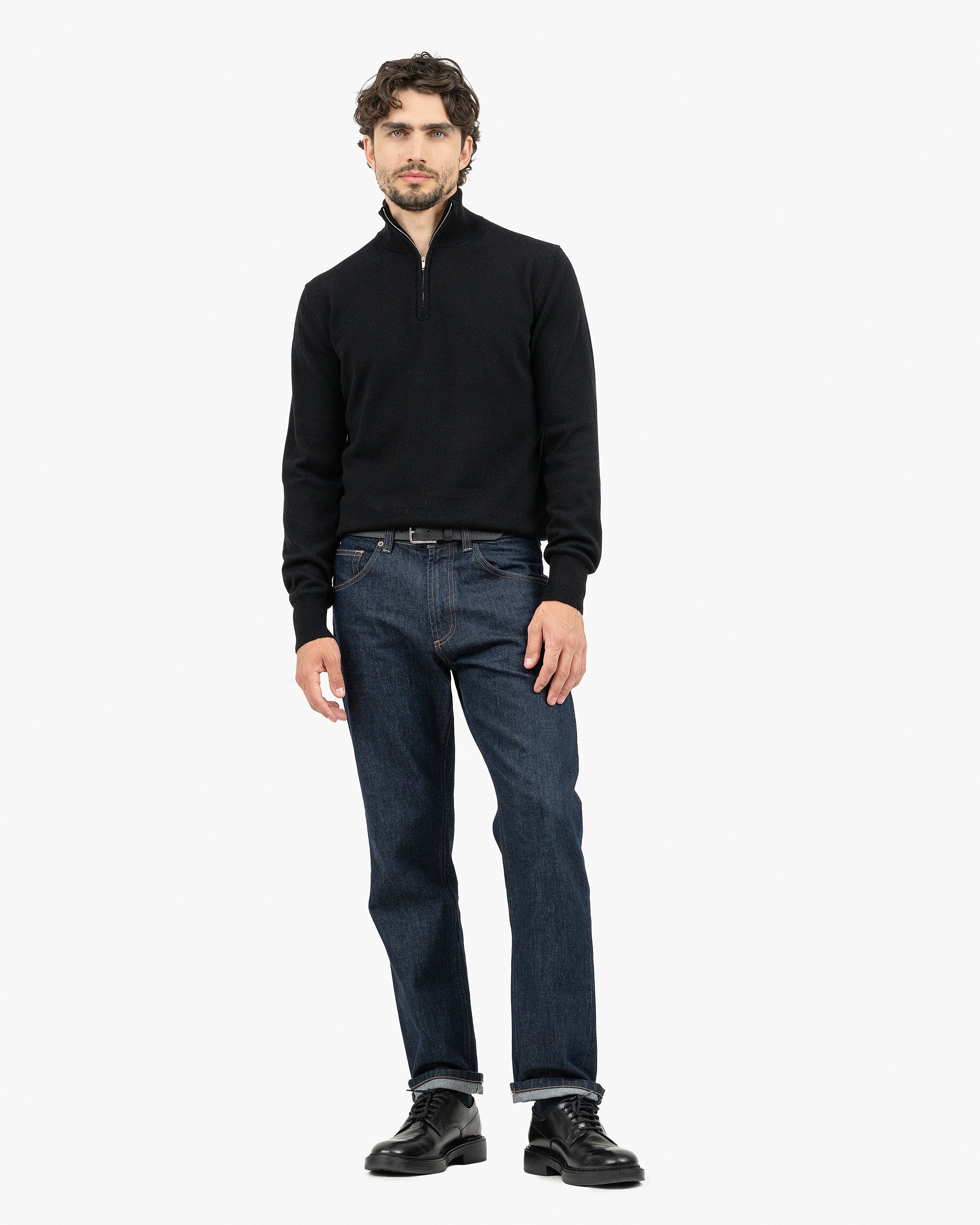 Men's Saxon Quarter-Zip - Black Men > Zip Sweater