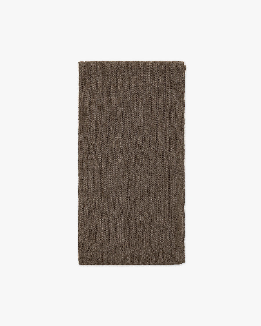 Men's Ribbed Scarf - Brown - Archive