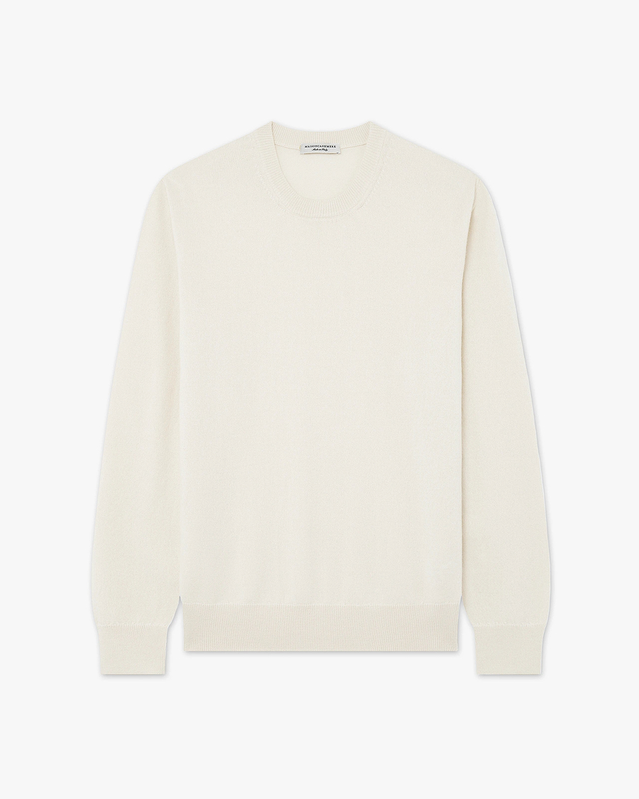 Men's Classic Crew Neck Sweater - Off White - Archive