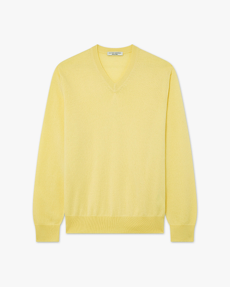 Men's Classic V-Neck Sweater - Yellow - Archive