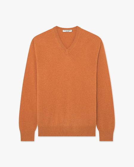 Pull Col V Classic Homme - Orange - Archive