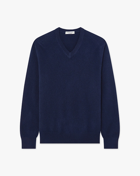 Pull Col V Classic Homme - Bleu - Archive