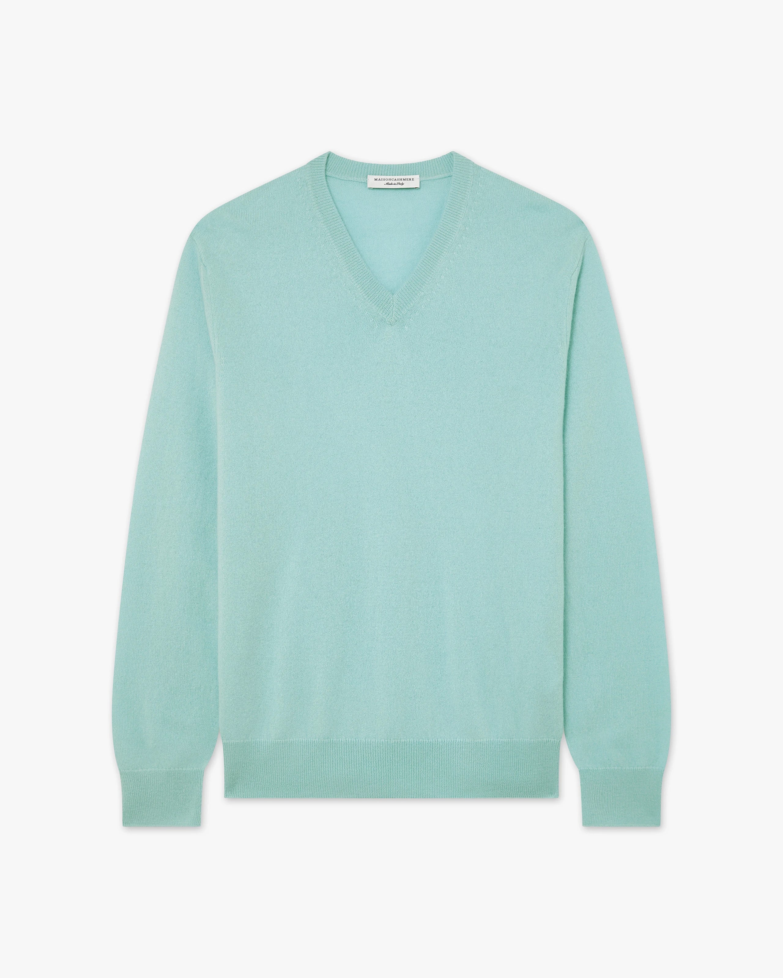 Pull Col V Classic Homme - Cyan - Archive