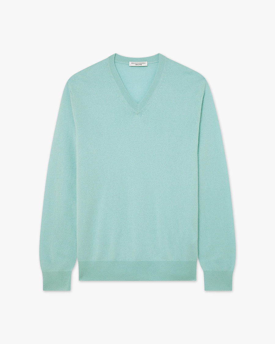 Maglia Scollo V Classic Uomo - Ciano - Archivio