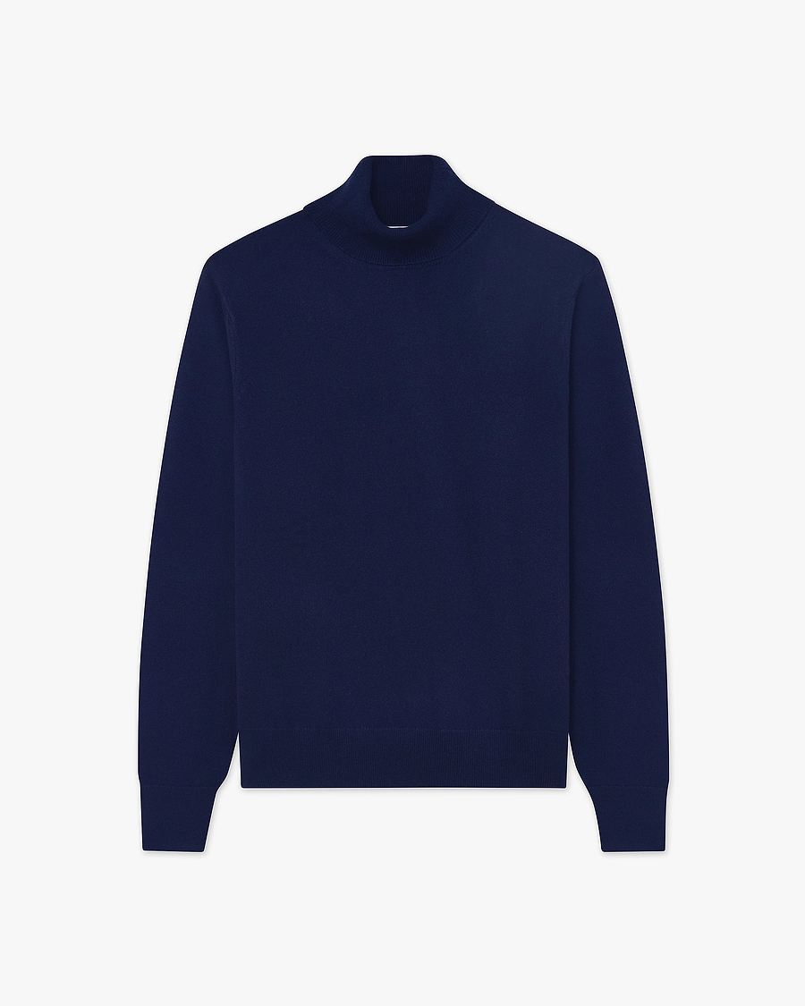 Men's Classic Turtleneck Sweater - Blue - Archive