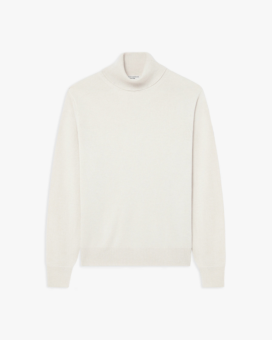 Men's Classic Turtleneck Sweater - Off White - Archive