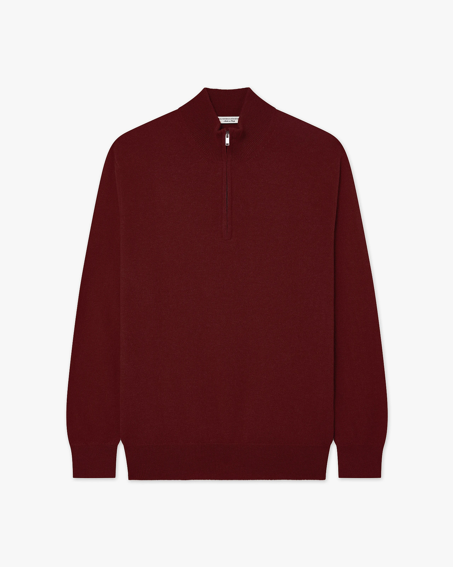 Pull Col Cheminée Zippé Classic Homme - Bordeaux - Archive