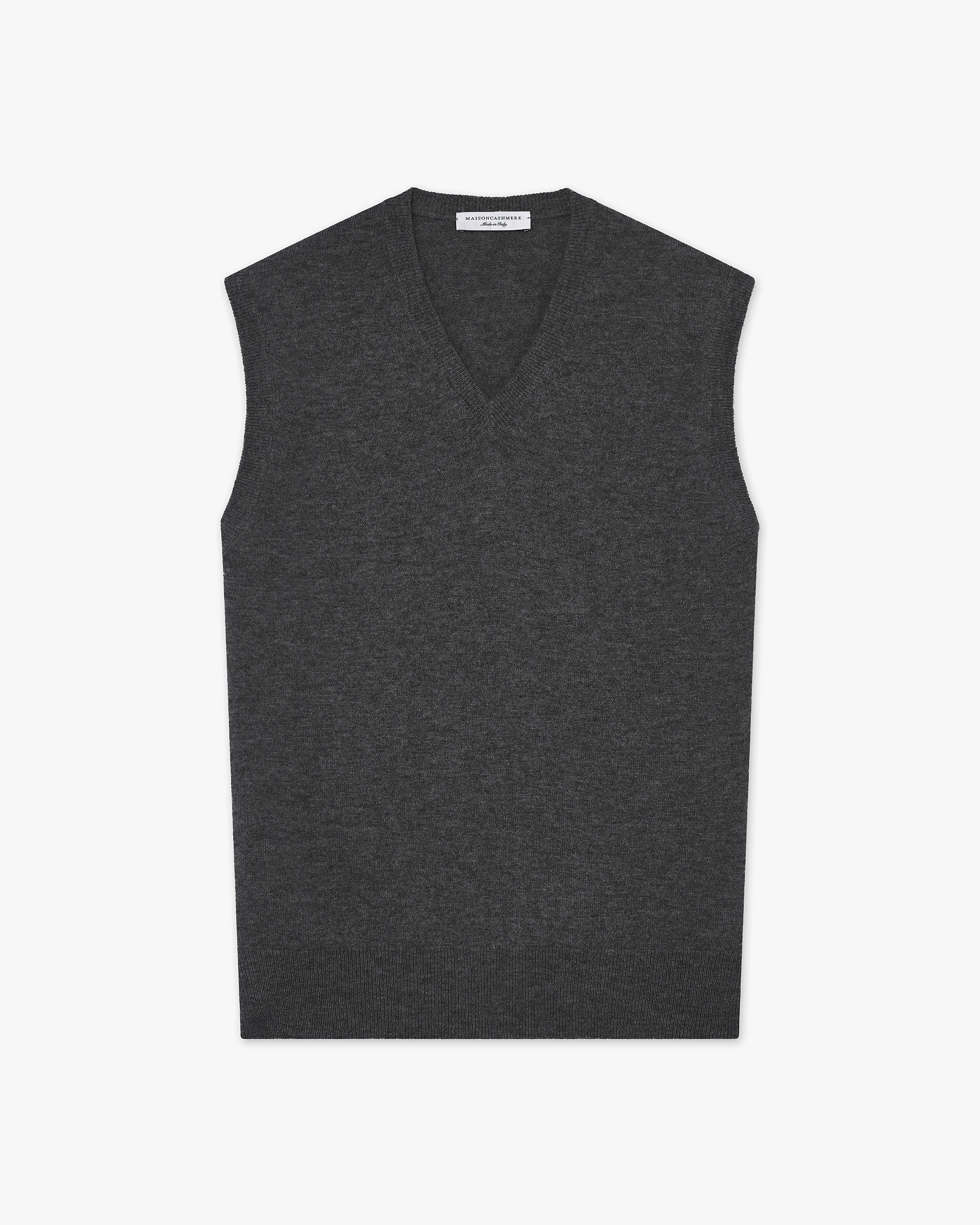 Men's Classic V-Neck Vest - Charcoal - Archive