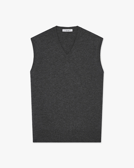 Men's Classic V-Neck Vest - Charcoal - Archive