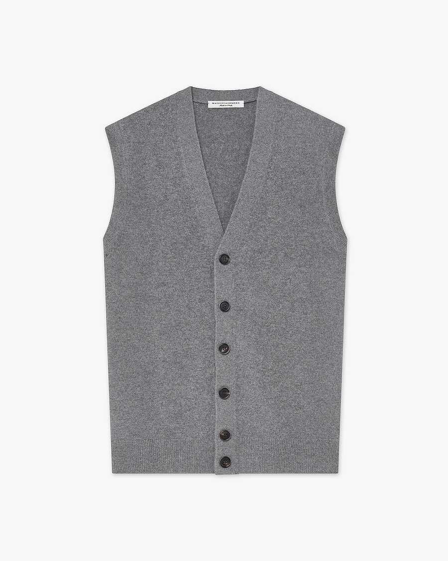 Custom Studio - Classic Strickweste mit Knopfleiste Herren