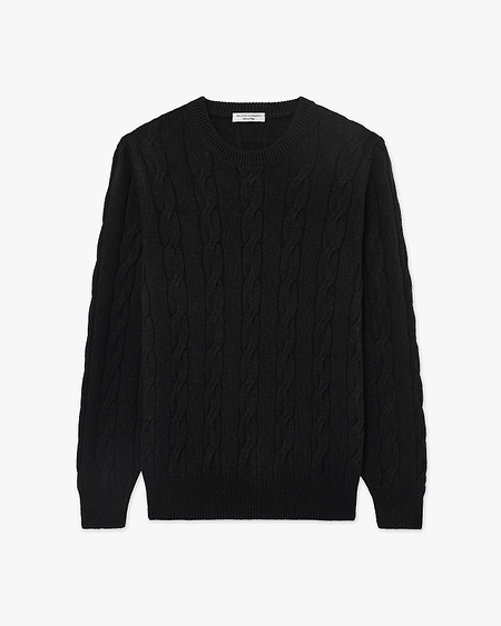 Pull Col Rond Torsades Faloria Homme - Noir - Archive