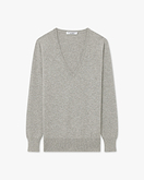 Essential V-Ausschnittpullover Damen - Hellgrau - Archiv