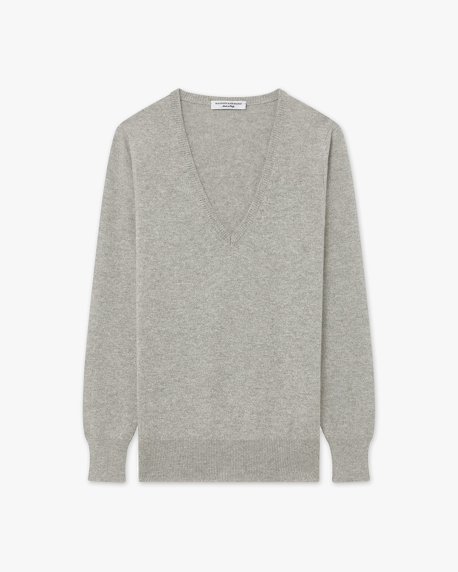 Pull Col V Essential Femme - Gris Clair - Archive