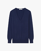 Essential V-Ausschnittpullover Damen - Blau - Archiv