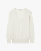 Essential V-Ausschnittpullover Damen - Weiß - Archiv