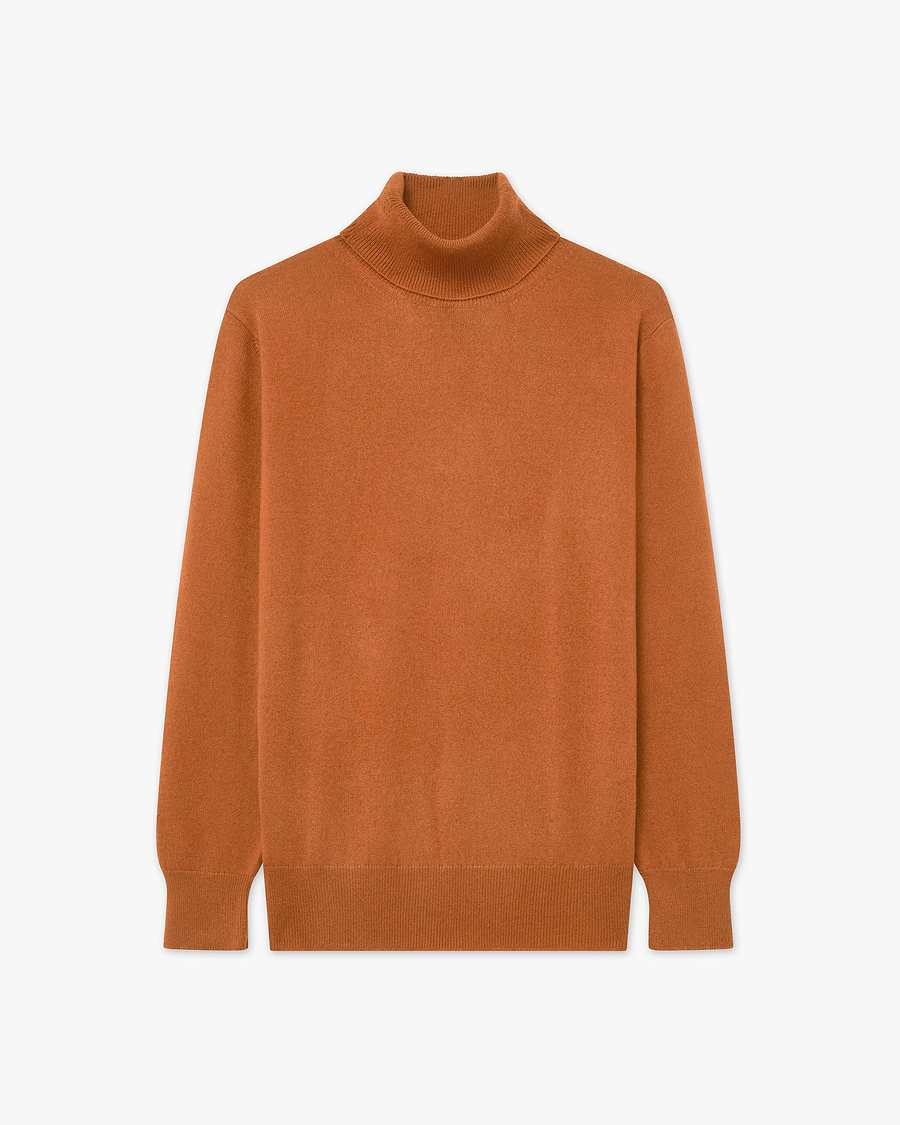 Women's Essential Turtleneck Sweater - Orange - Archive