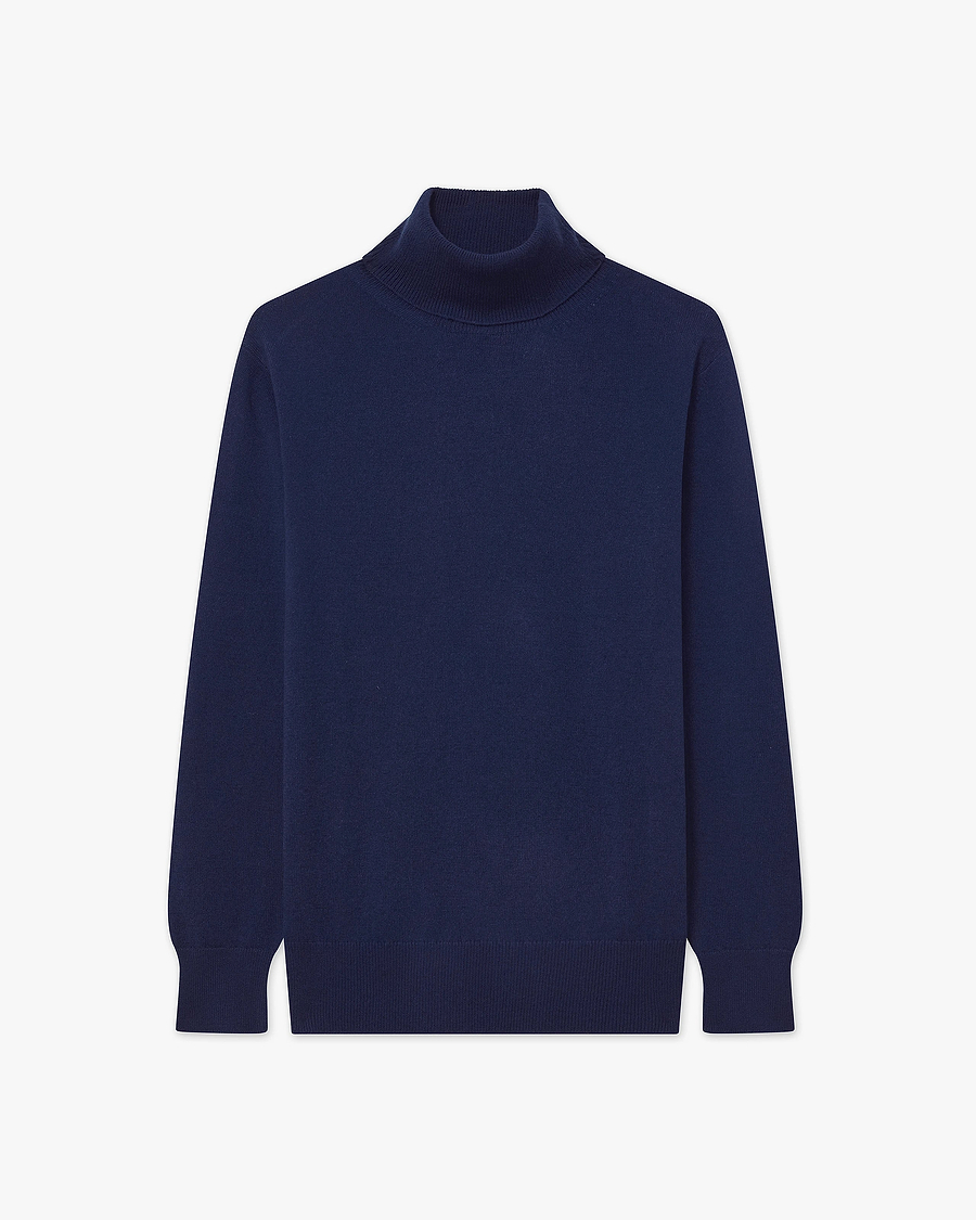 Women's Essential Turtleneck Sweater - Blue - Archive