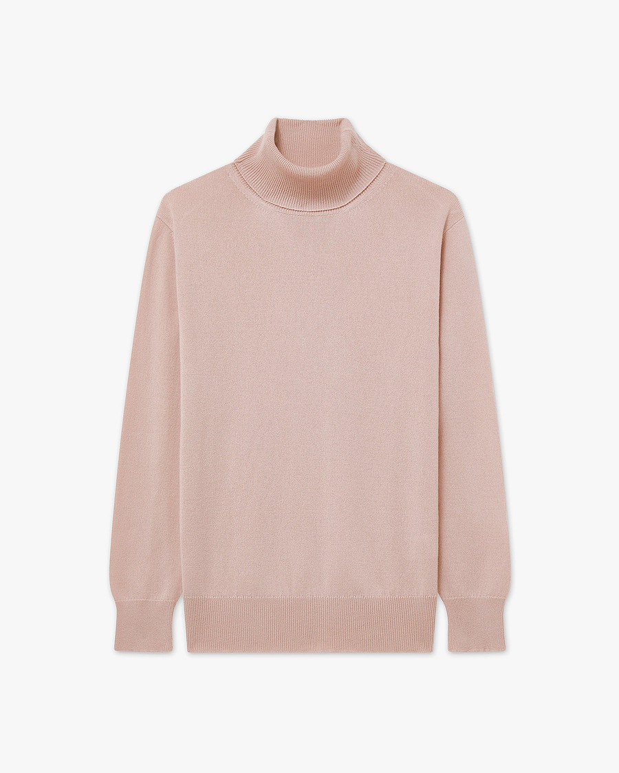 Essential Rollkragenpullover Damen - Pfirsich - Archiv