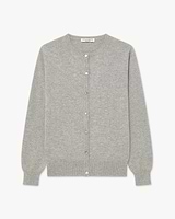 Essential Crew Neck Cardigan · Light Grey · Archive