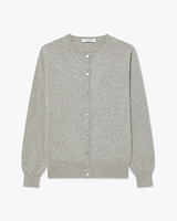 Essential Crew Neck Cardigan · Light Grey · Archive