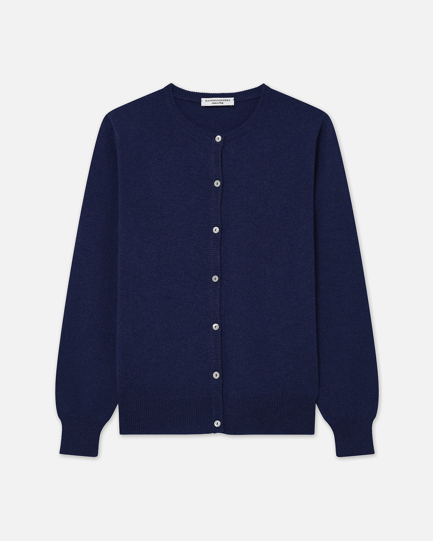 Essential Crew Neck Cardigan - Blue - Archive