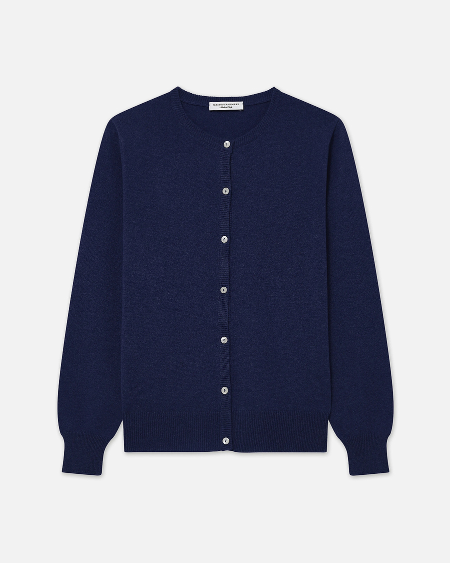 Essential Rundhals Cardigan - Blau - Archiv