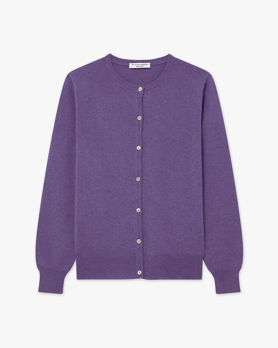 Essential Crew Neck Cardigan - Lavender - Archive