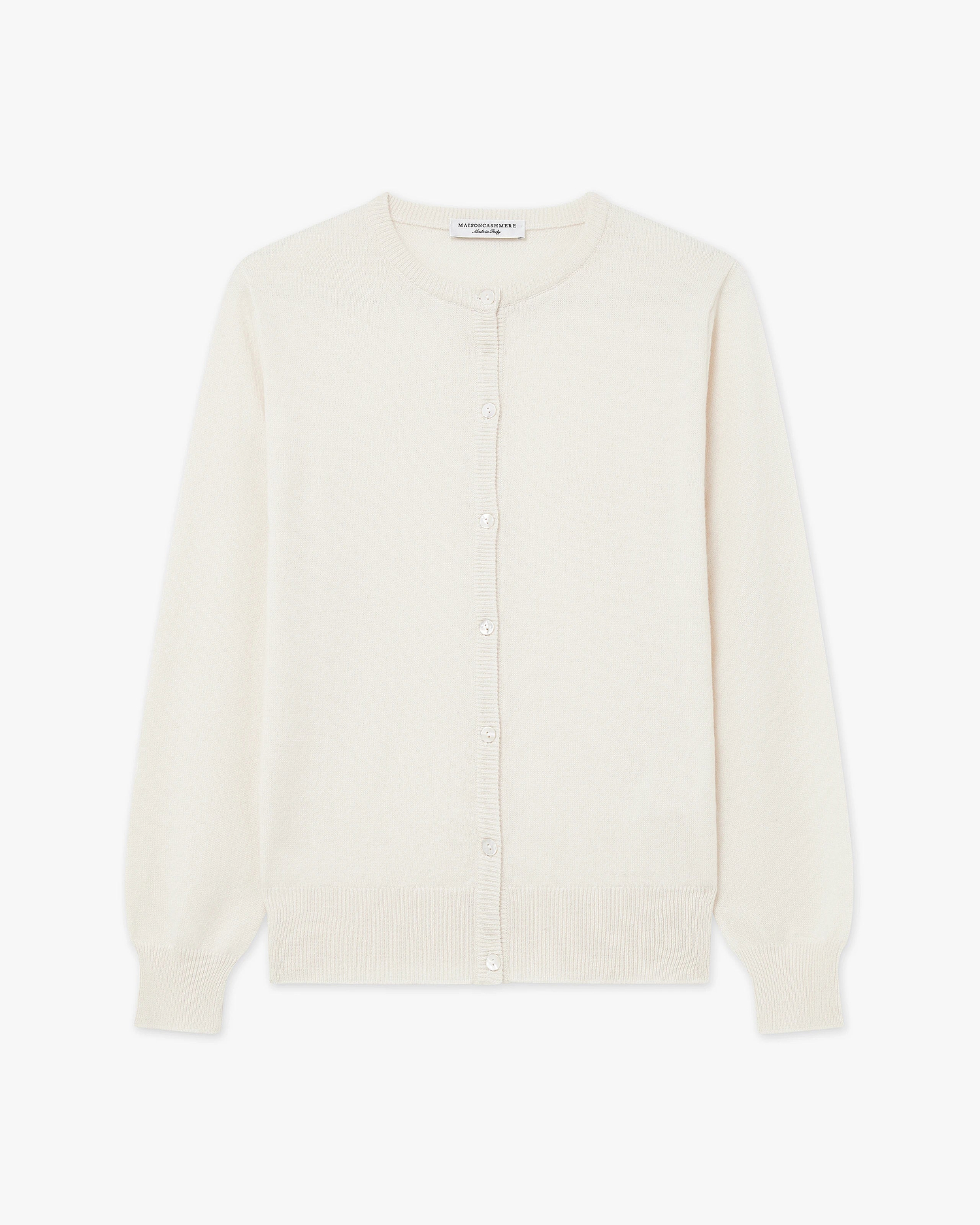 Essential Rundhals Cardigan - Weiß - Archiv