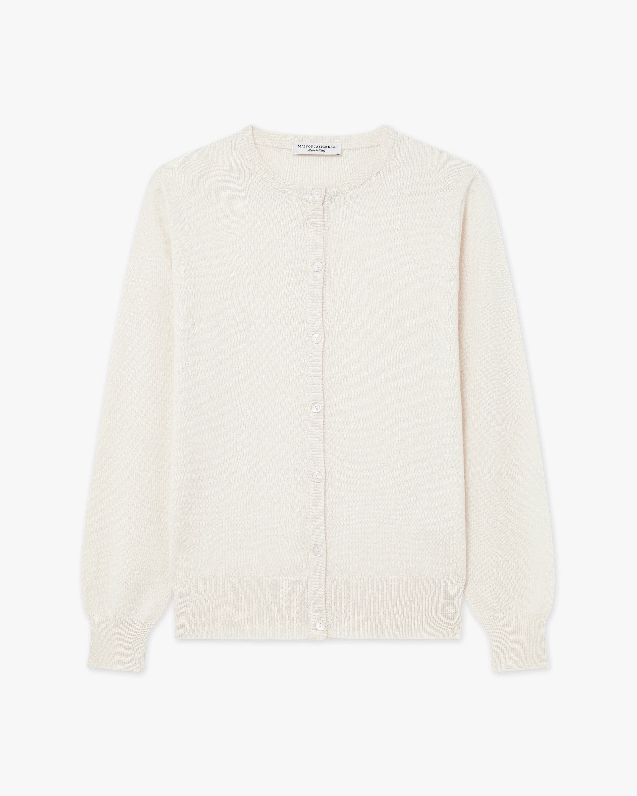 Essential Rundhals Cardigan - Weiß - Archiv