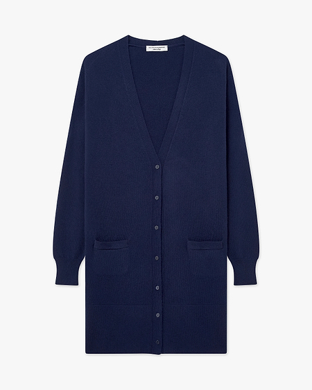 Essential Long Cardigan - Blue - Archive