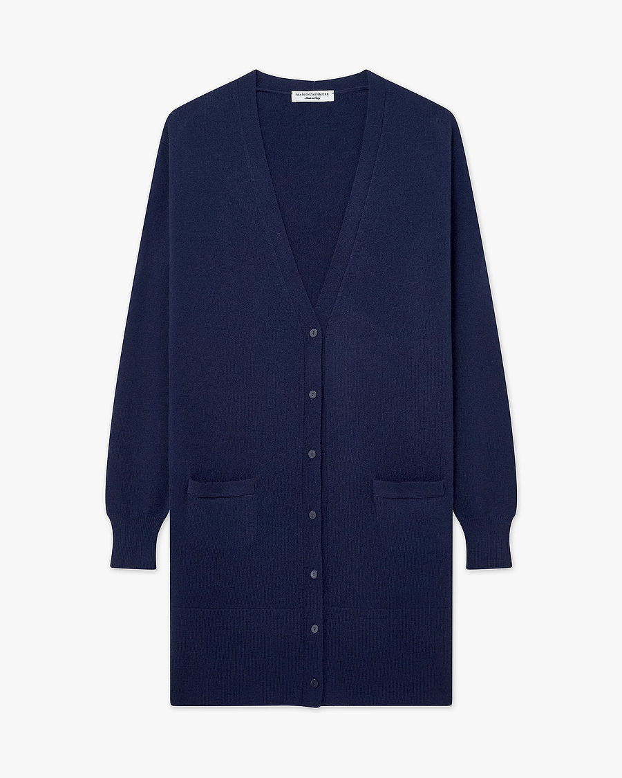 Essential Lange Cardigan - Blau - Archiv