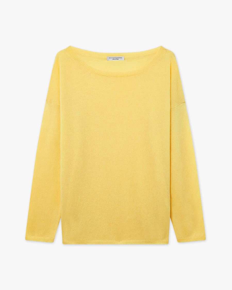 Lightness Boat Neck Sweater - Yellow - Archive