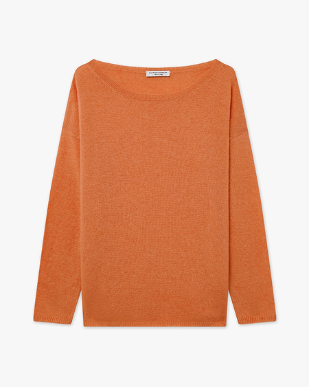 Lightness Boat Neck Sweater - Orange - Archive