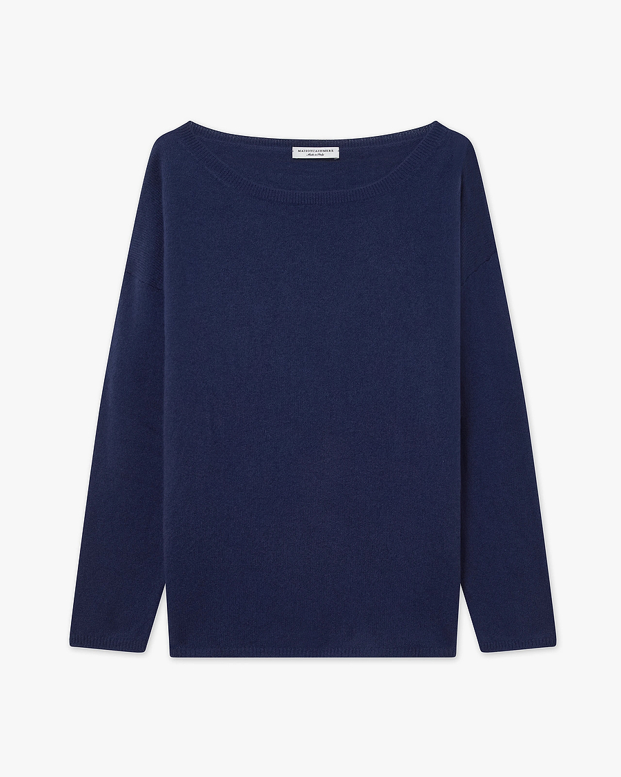 Lightness Boat Neck Sweater - Blue - Archive