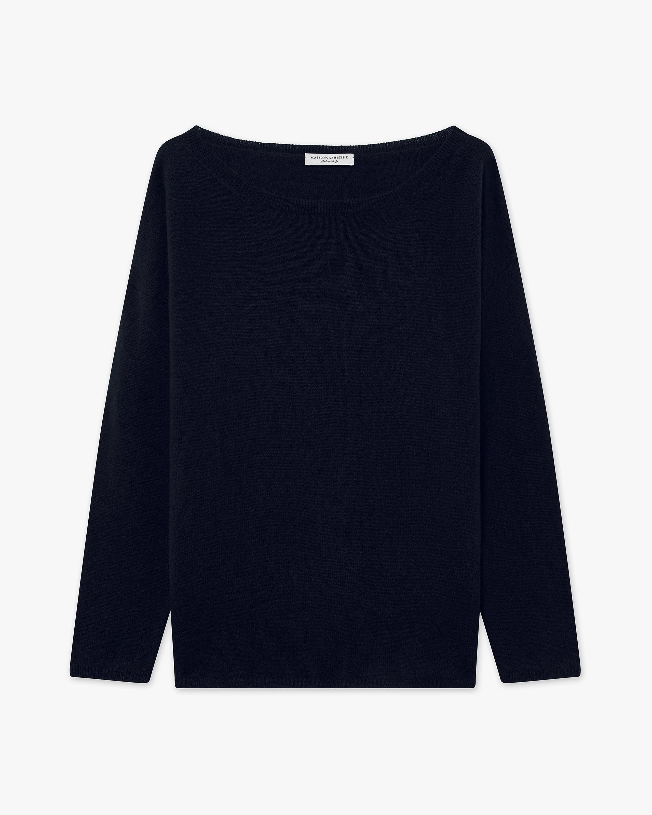 Lightness Boat Neck Sweater - Night Blue - Archive