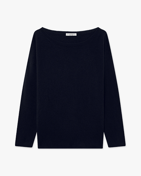 Lightness Boat Neck Sweater - Night Blue - Archive