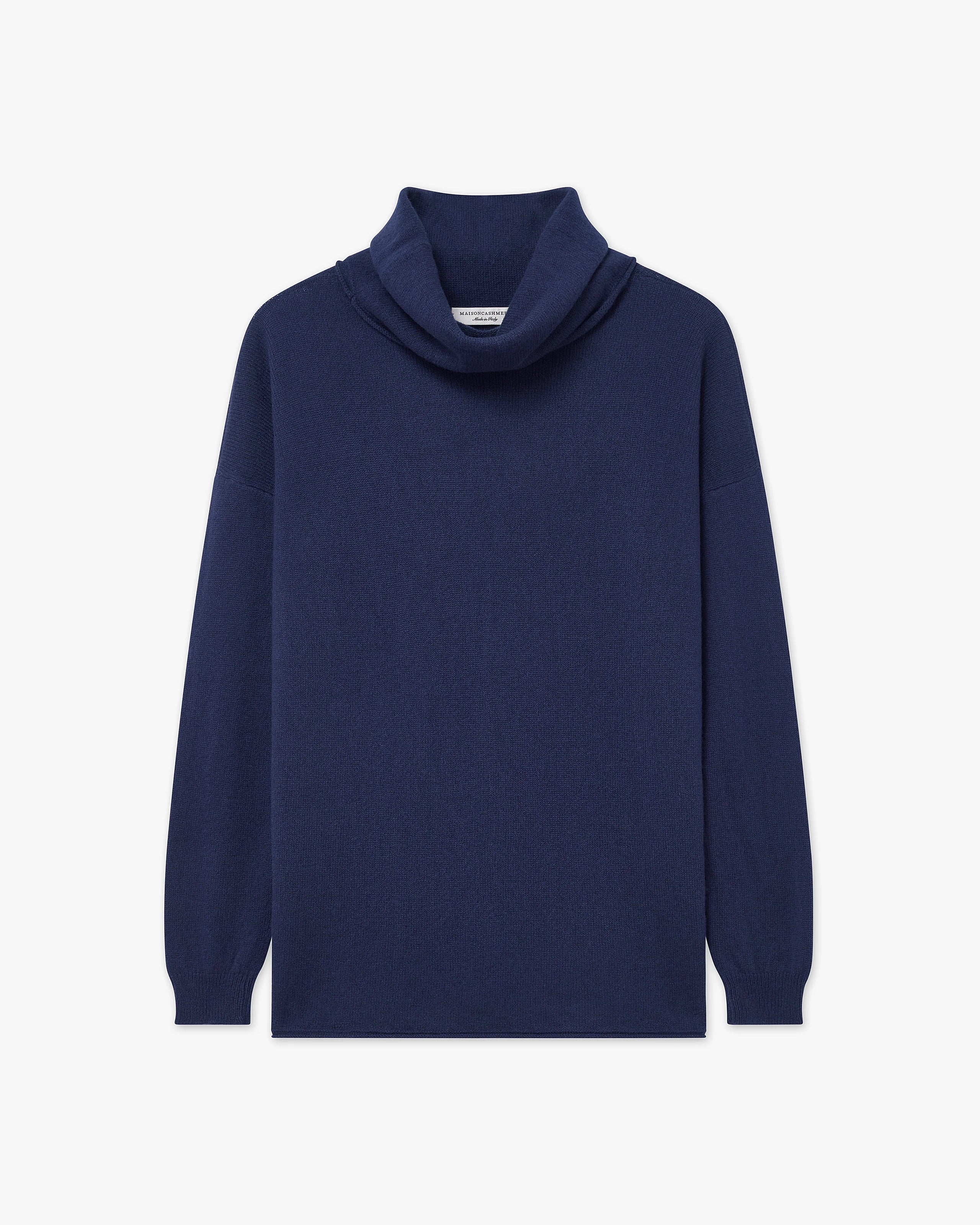 Lightness Wasserfallkragen Pullover - Blau - Archiv