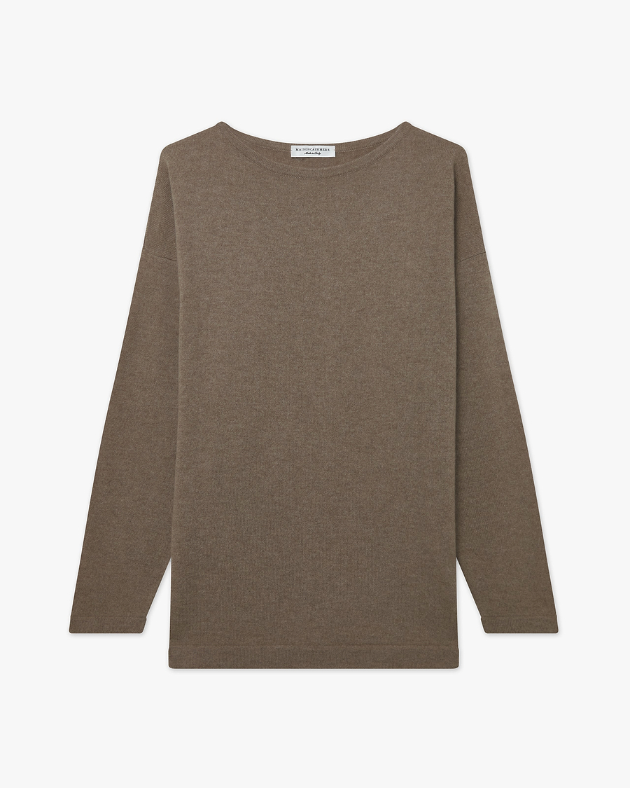 Mollis Boat Neck Jumper - Brown - Archive
