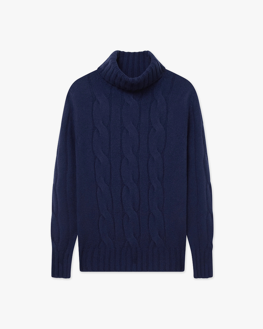 Celerina Rollkragenpullover Damen - Blau - Archiv