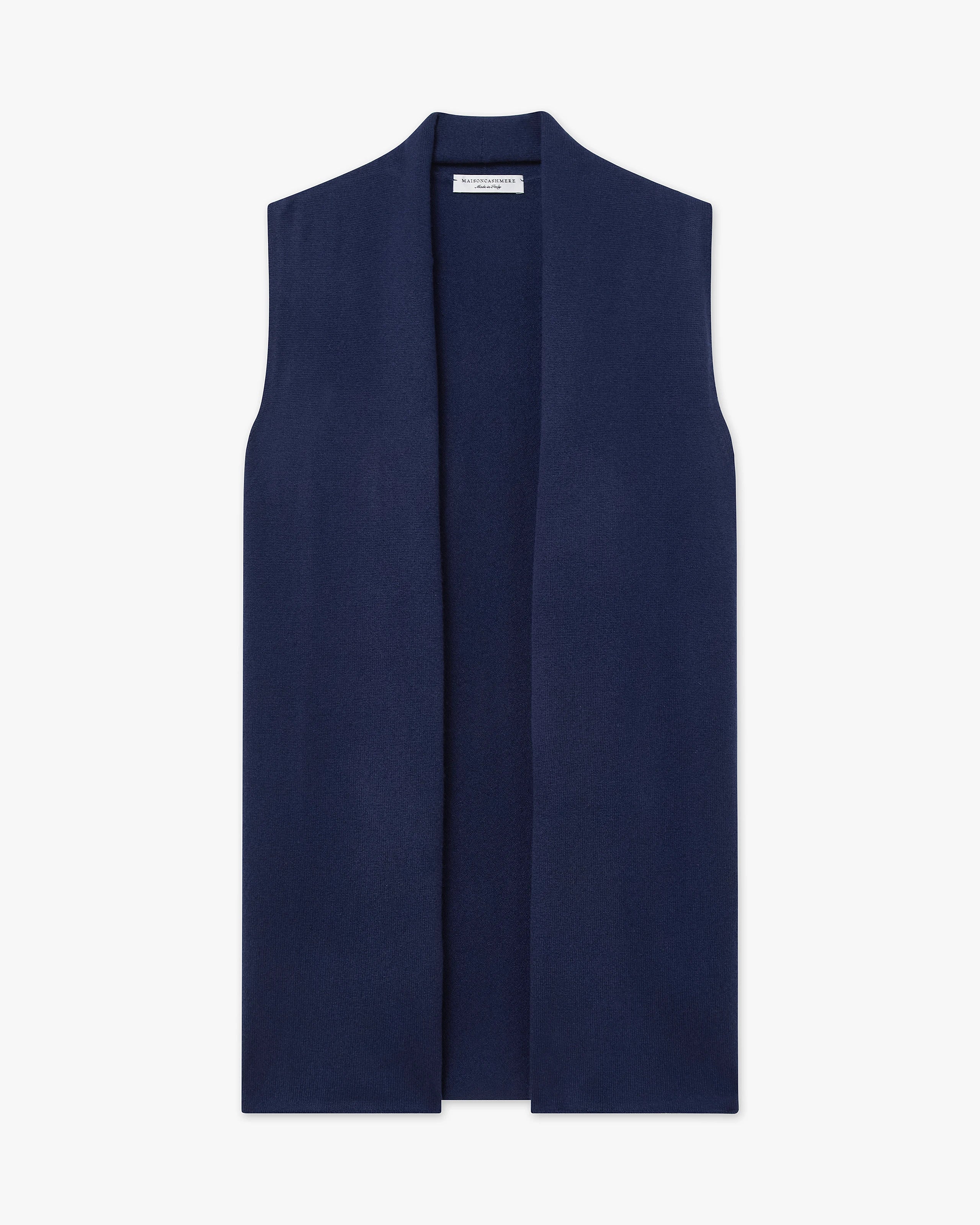 Essential Sleeveless Cardigan - Blue - Archive