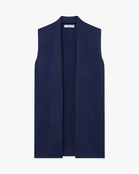 Essential Sleeveless Cardigan - Blue - Archive