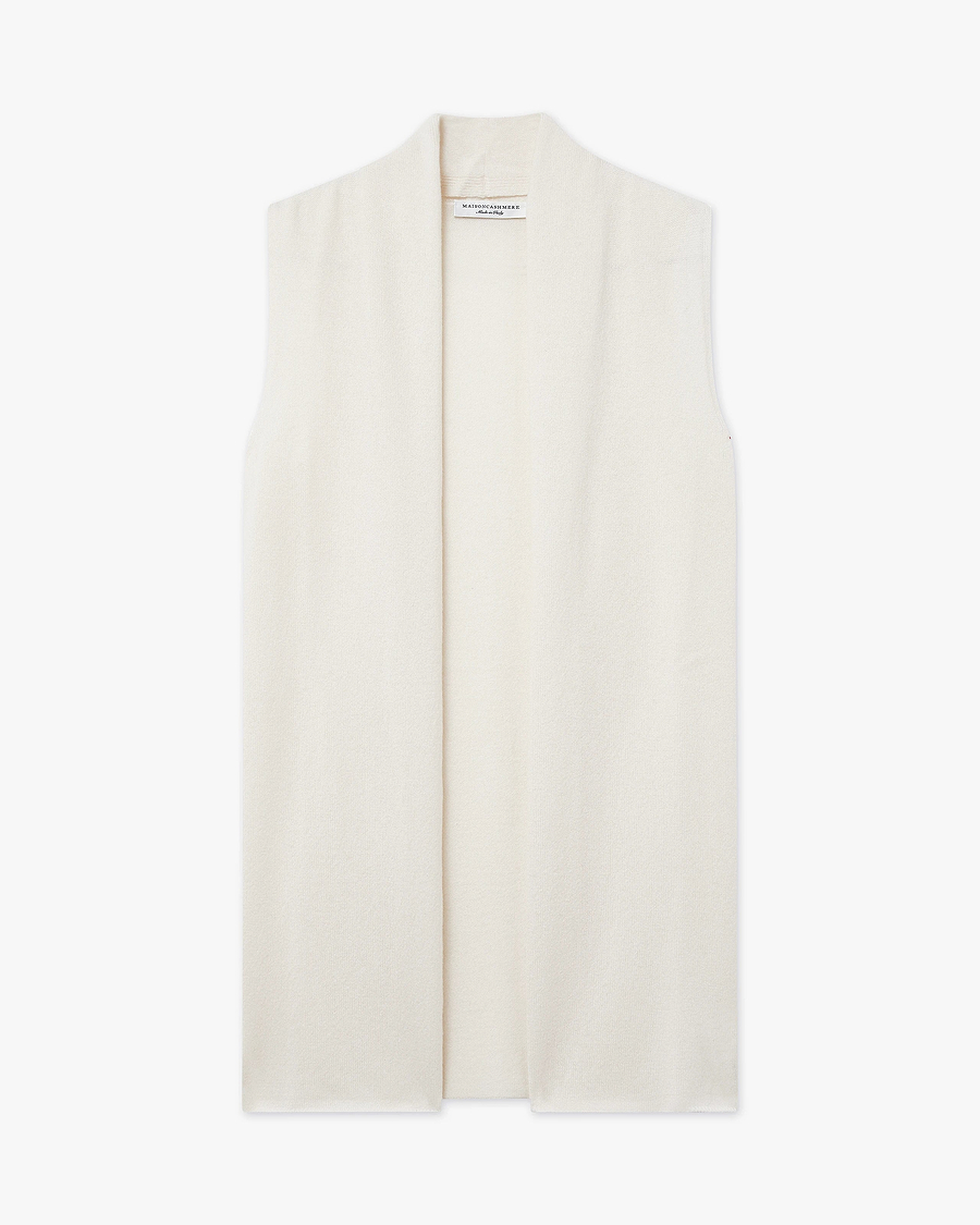 Essential Ärmellose Cardigan - Weiß - Archiv