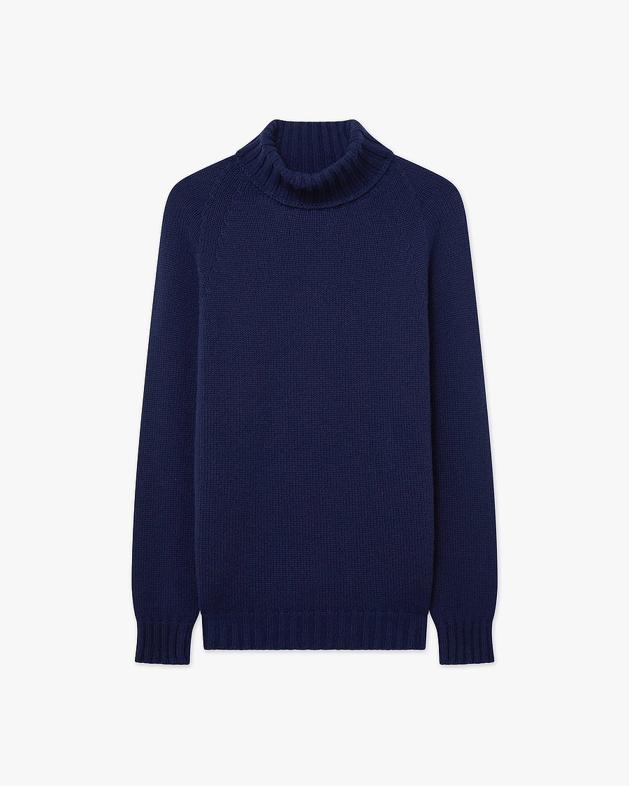 Pull Col Roulé Parksville Femme - Bleu - Archive