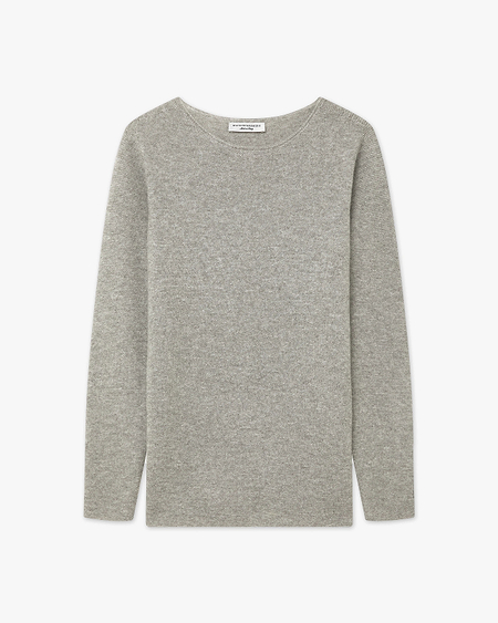 Soffio Boat Neck Sweater - Light Grey - Archive