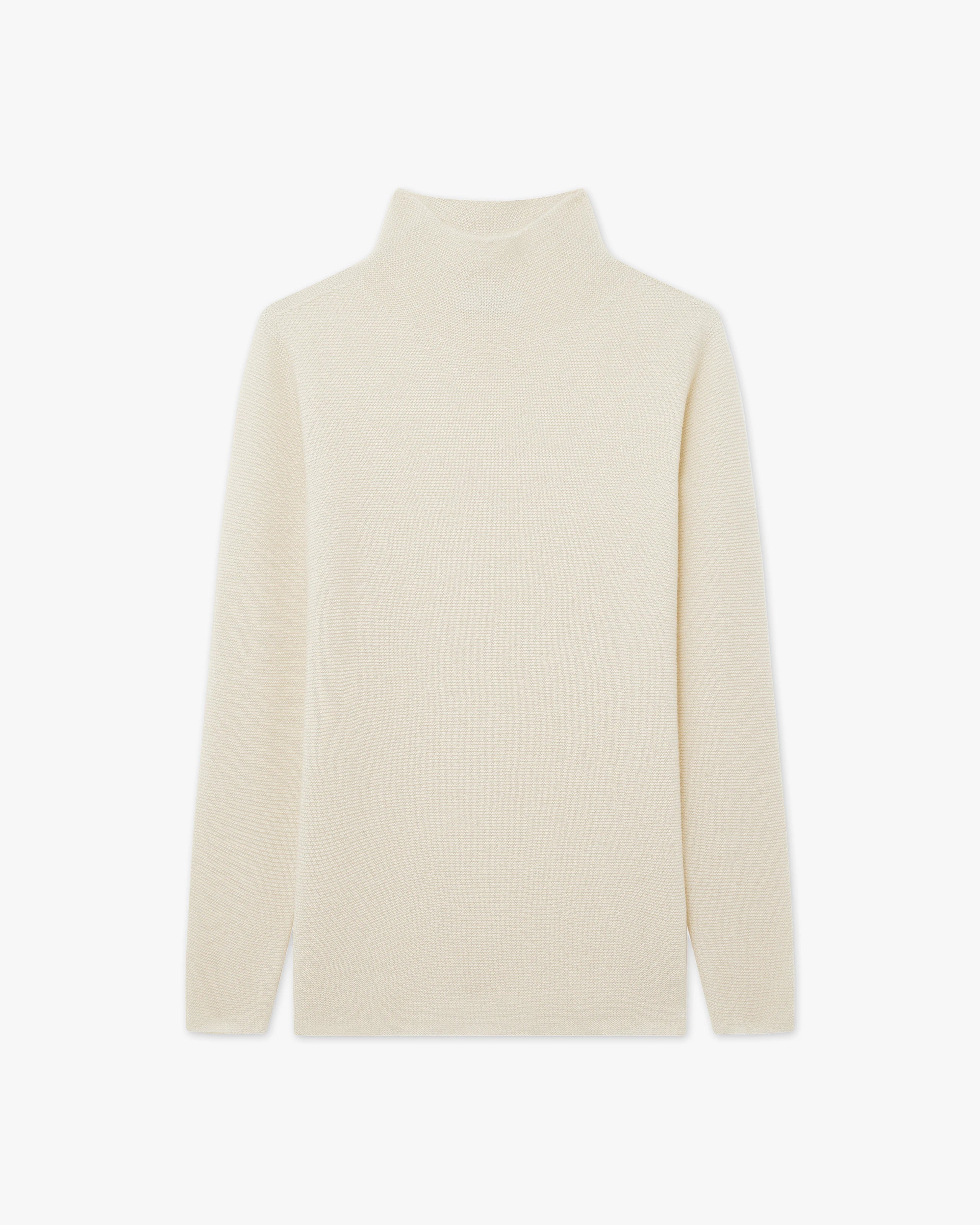 Soffio Mock Neck Sweater - White - Archive