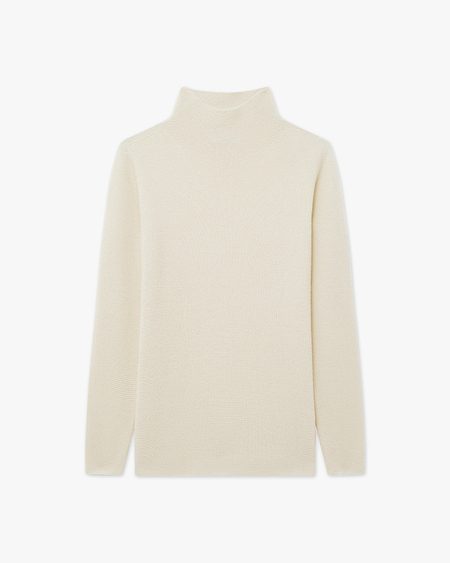 Soffio Mock Neck Sweater - White - Archive