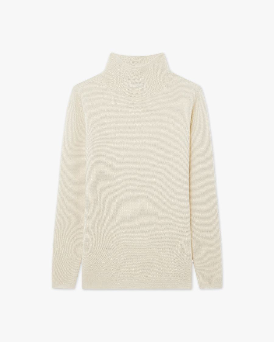 Soffio Mock Neck Jumper - White - Archive