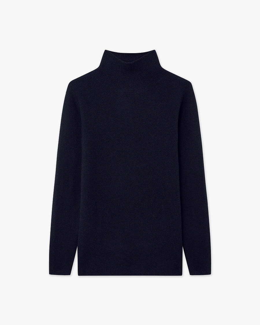 Soffio Mock Neck Sweater - Night Blue - Archive