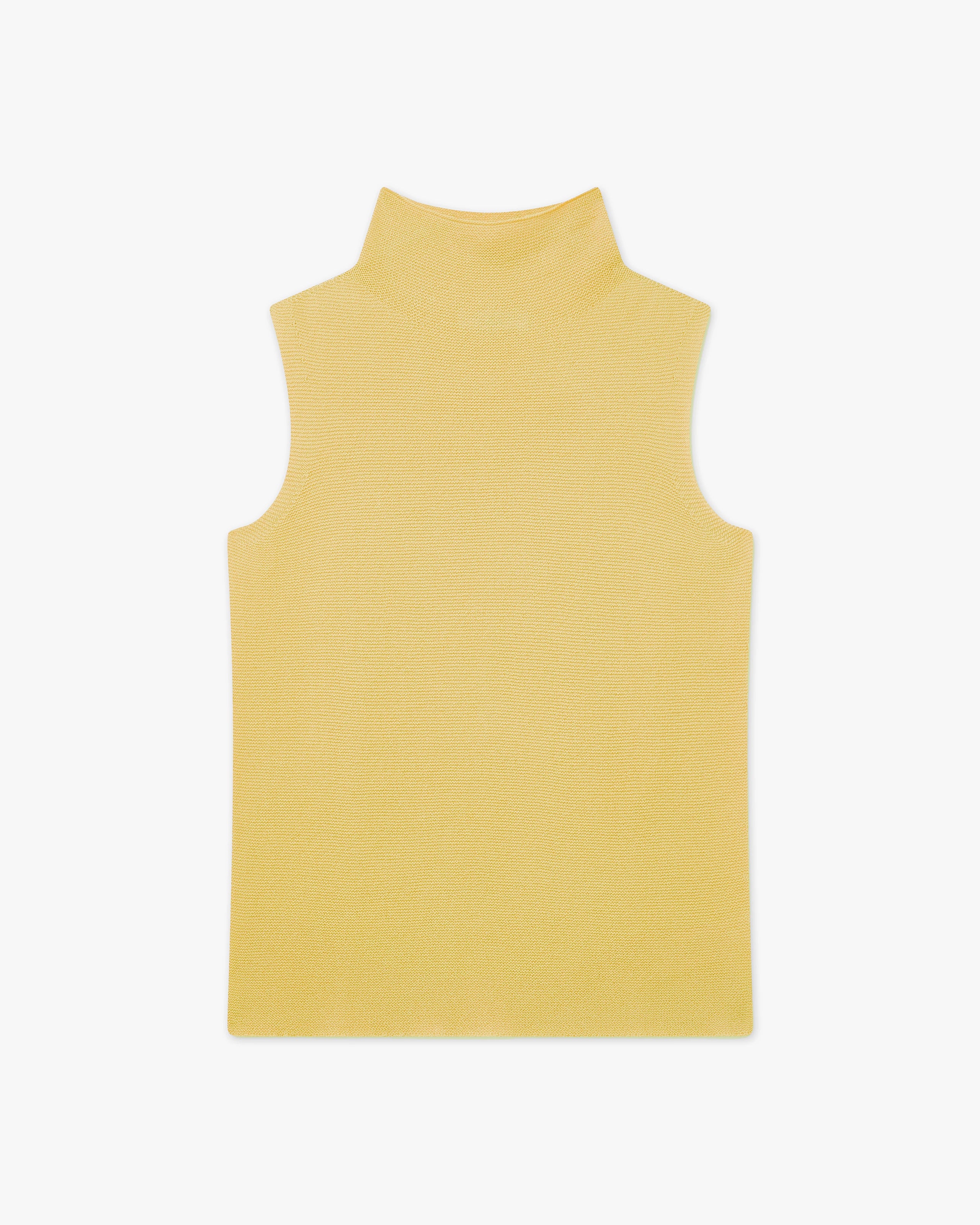 Soffio Mock Neck Top - Yellow - Archive